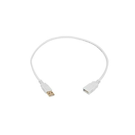 eDragon USB 2.0 A Male to A Female Extension 28/24AWG Cable (Gold Plated), White, 1.5-Feet