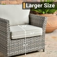 thumbnail image 5 of XIZZI Outdoor Wicker Patio Set Furniture Conversation Set with Fire Pit Table,Beige Stripe, 5 of 11