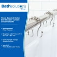thumbnail image 3 of Kenney Rust-Resistant Metal Beaded Roller Ball Shower Curtain Double Hooks, Set of 12, Brushed Nickel, 3 of 7