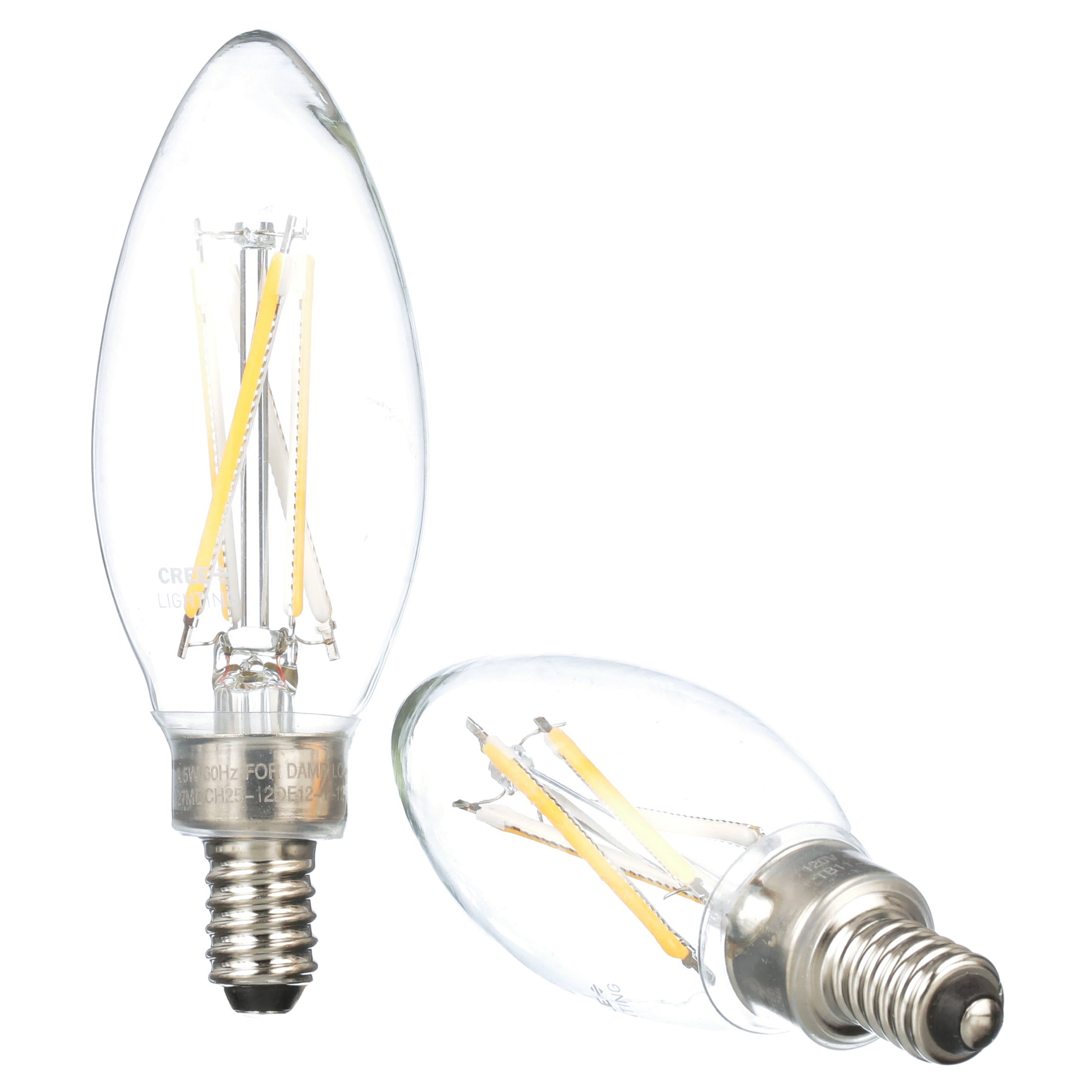 Cree Lighting B11 Clear Glass Filament Candelabra 75W Equivalent LED Bulb, 700 lumens, Dimmable, Daylight 5000K, 25,000 hour rated life, 90+ CRI | 1-Pack