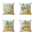thumbnail image 1 of Lemon Cushion cover 18x18 inch Set of 4 yellow lemon with Flowers, 1 of 5