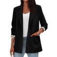 thumbnail image 2 of Blazer PRETTYGARDEN Abierto con Forro de Leopardo Negro Talla L, 2 of 5