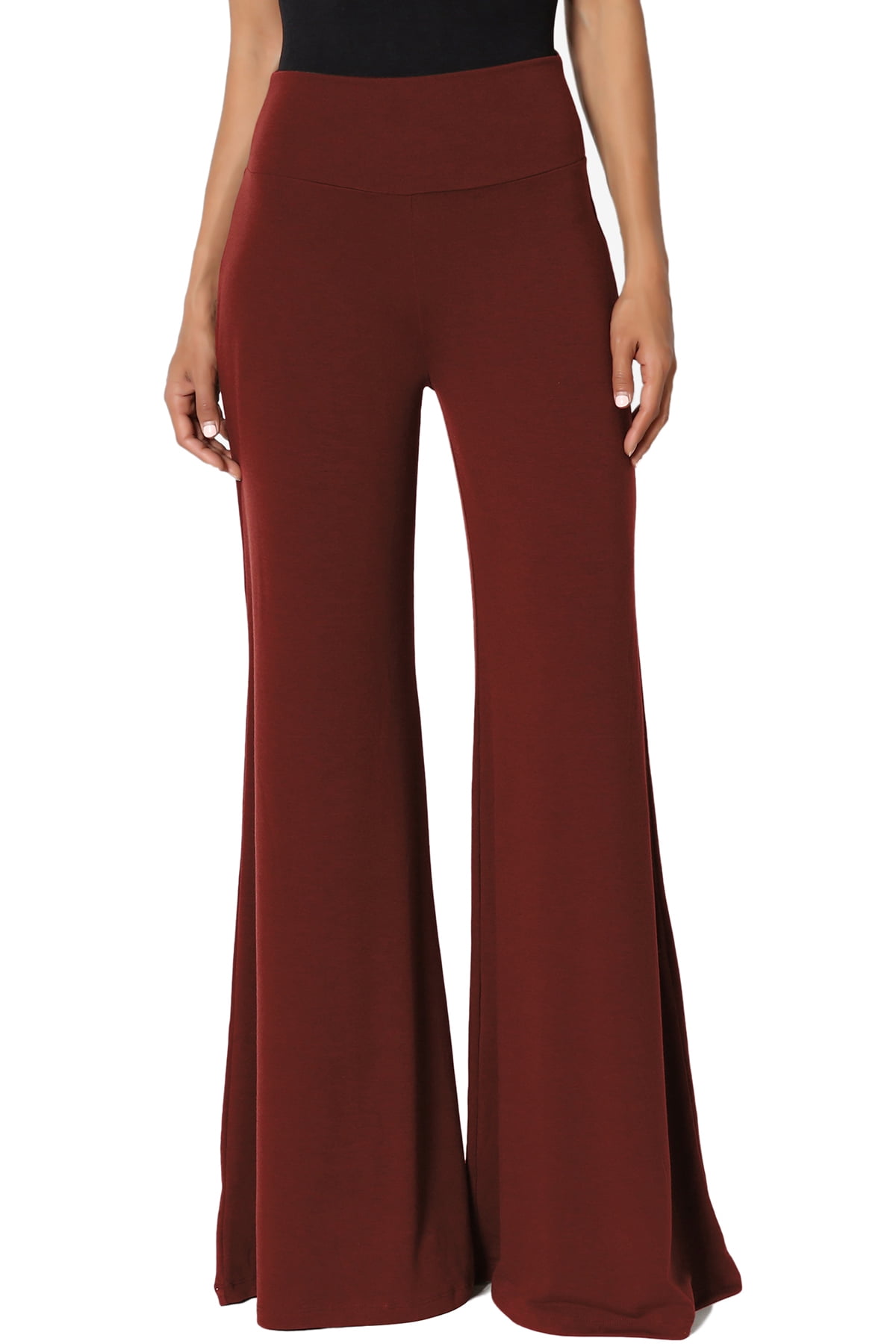 high waist palazzo pants with buttons