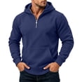thumbnail image 6 of Men's Half Zip Hoodies Long Sleeve Pocket Loose Fit Casual Everyday Fall Winter Tops, 6 of 8