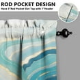 thumbnail image 3 of Blue-green Marble Pattern Kitchen Curtains and Valances Set-3 Piece Kitchen Curtains Sets with Valance for Windows Rod Pocket Machine Washable Kitchen Decor(54"x18"+2x27.5"x24"), 3 of 6