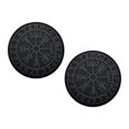 thumbnail image 2 of kowaku 2 Pieces Viking Compass Patch with Hook and Loop Rubber Washable PVC Embroidered black and gray, 2 of 8