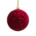 thumbnail image 2 of DAMAI 3Pcs 3.1 Inch Large Velvet Christmas Ball Ornaments, Vintage Christmas Plastic Ball Ornaments Flocked Christmas Tree Hanging Ornament for Xmas Party Wedding Home Decor (Red), 2 of 8