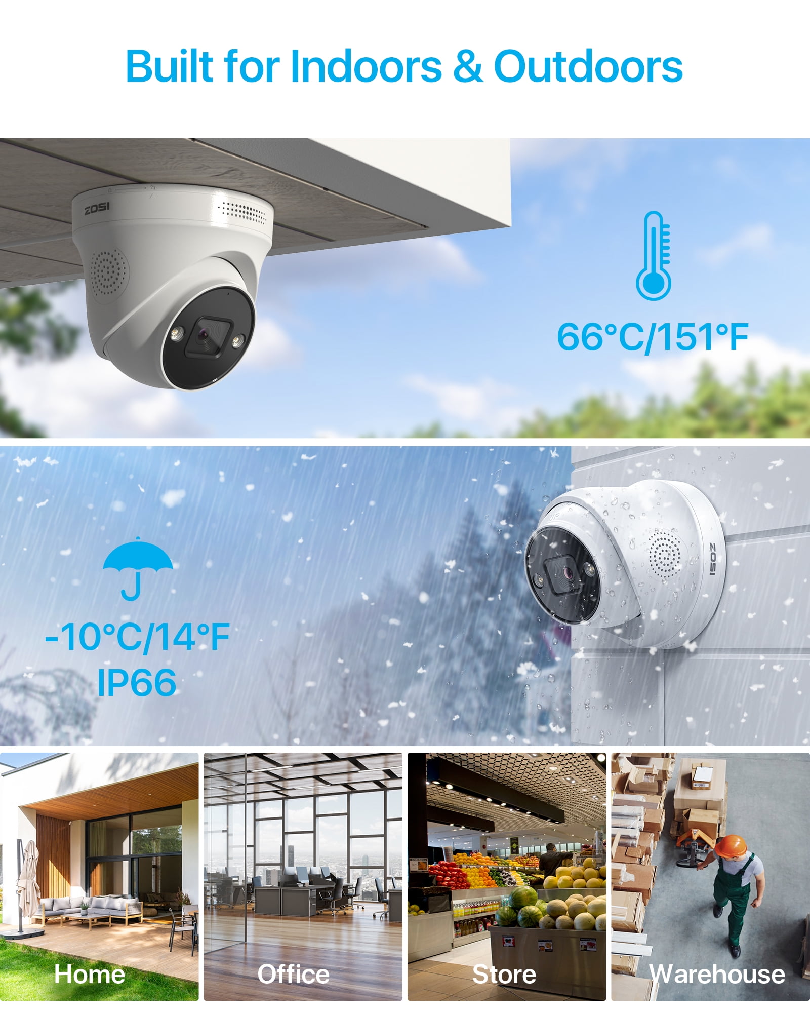 4K PoE Security Camera System, AI Human Detection, ZOSI 4K 8CH NVR with 4TB HDD for 24/7 Recording, 8pcs 4K Outdoor Spotlight PoE IP Cameras with Two Way Audio, Home Security