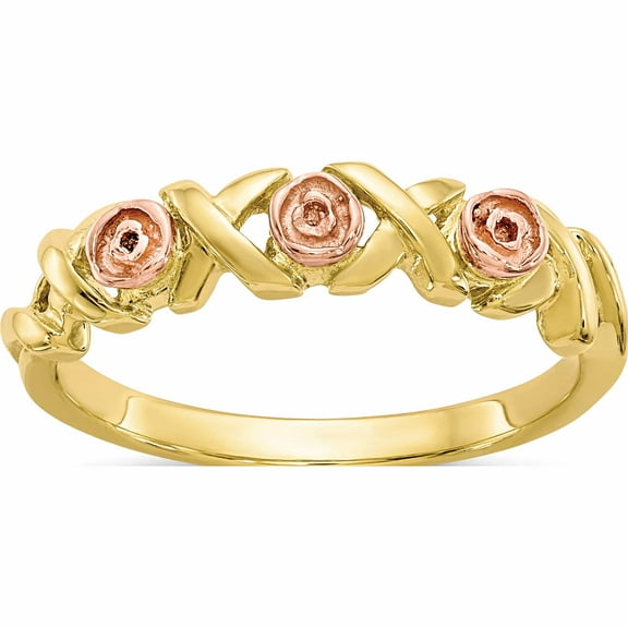 10K Yellow Gold Tri-Color Black Hills Rose Ring (Size 7) Made In United States 10bh643