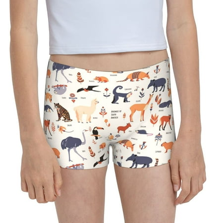 Pofeuu South American Animals Print Soft Cotton Girls Boyshort panties Toddler Underwear-Small