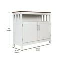 thumbnail image 6 of Emma + Oliver 40 Inch Buffet and Sideboard with Open Storage Shelf and Double Door Storage Cabinet in White with Walnut Finish Top, 6 of 15