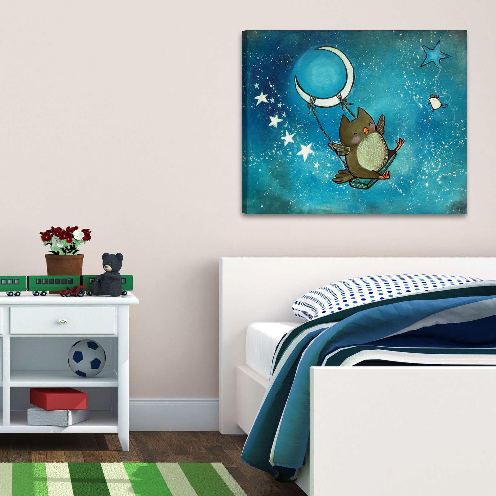Marmont Hill "Happy Swinger" by Andrea Doss Painting Print on Wrapped Canvas