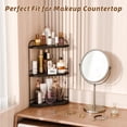 thumbnail image 7 of Corner Bathroom Counter Organizer, 3-Tier Wood Countertop Organizer for Perfume, Makeup Storage, Skincare Organizers for Vanity, Counter Corner Shelf for Kitchen, Bathroom, Dresser (black), 7 of 7