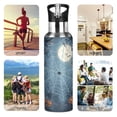 thumbnail image 5 of 1000ml Vacuum Insulated Sports Water Bottle with Foldable Straw Stainless Steel Portable Thermos Cup Cartoon Style Spider Web, 5 of 7