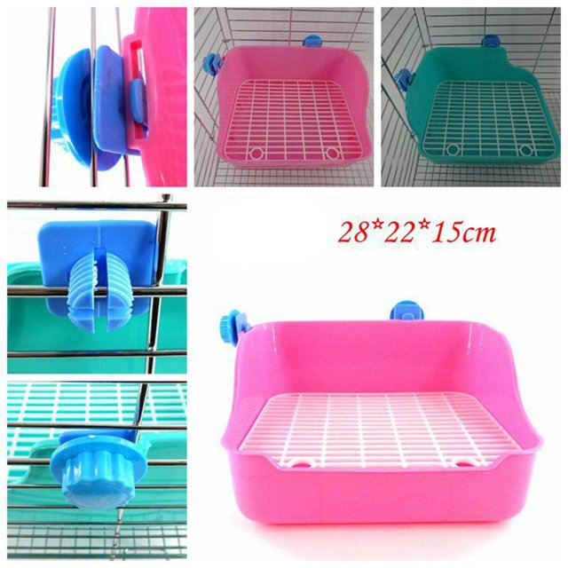 Maoww Rabbit Toilet Box Tray Small Pet Potty Trainer Guinea Pig Poop Tray Pink