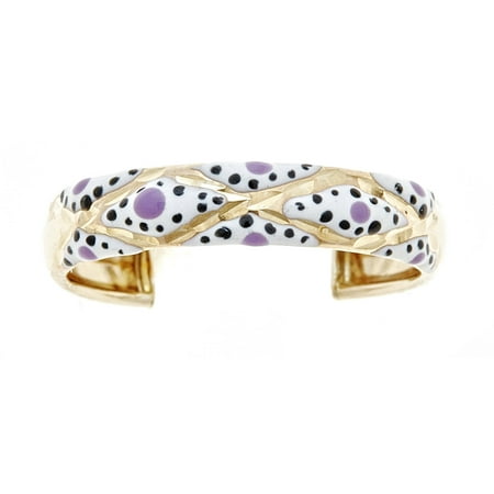 10kt Solid Yellow Gold Enameled Adjustable Toe Ring