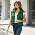 thumbnail image 5 of Cmfcve Womens Plus Size Zip up Puffer Vest Hooded Sleeveless Padded Jacket Coat Solid Winter Warm Outwear, 5 of 9