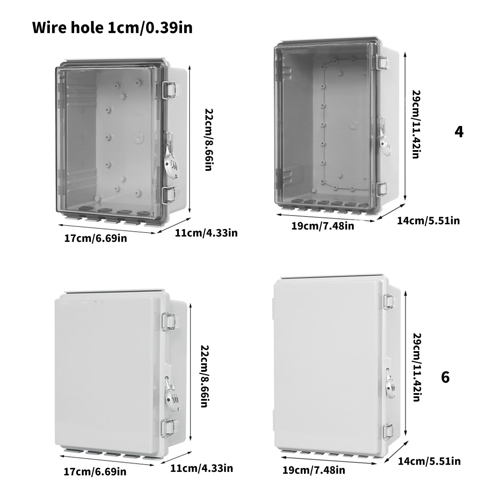 Plastic Electrical Junction Box Waterproof Connection Cable Enclosure for Indoor Outdoor Power Case Junction Box