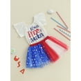 thumbnail image 4 of BemeyourBBs Girls 4th of July Outfits Letter Print Romper A-line Tulle Skirt, 4 of 9