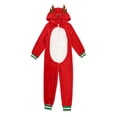 thumbnail image 4 of Fgnfyis Family Christmas Pajamas Matching Sets Reindeer Print Lined Warm Cozy One Piece Hooded Jumpsuit Sleepwear Christmas Loungewear, 4 of 7
