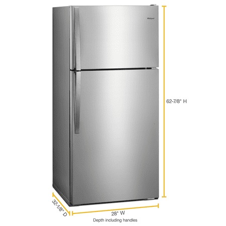 Whirlpool - 14.3 Cu. Ft. Top-Freezer Refrigerator - Monochromatic Stainless Steel