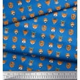 thumbnail image 2 of Soimoi Blue Cotton Voile Fabric Dog Face Cartoon Decor Fabric Printed Yard 42 Inch Wide, 2 of 3