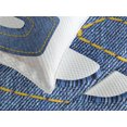 thumbnail image 4 of Ambesonne Letter G Quilted Bedspread Set 3 Pcs, Modern Denim Cloth, King Size, Blue Yellow, 4 of 5