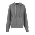 thumbnail image 3 of Fgnfyis Women Solid Color Zip Up Hooded Sweatshirt Casual Style with Side Zip Detail and Front Pockets Grey M, 3 of 4