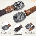 thumbnail image 5 of WHIPPY Western Belts for Men Women Cowboy Leather Embossed Belt for Jeans Gifts, 5 of 6