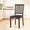 thumbnail image 3 of Costway Modern Dining Chair Set of 2 with Slanted High Backrest Wear-resistant PVC Leather, 3 of 9