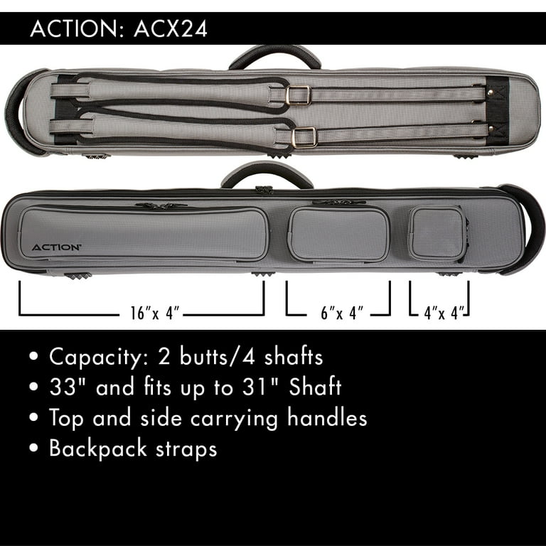 Action ACX24 2x4 Sport Soft Pool Cue Case Billiard Stick Bag