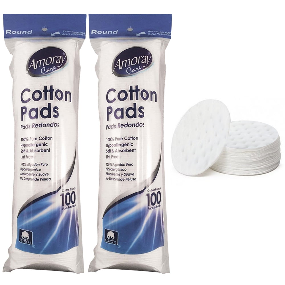 200ct Round 100 Cotton Pads Hypoallergenic Makeup Cosmetics Nail