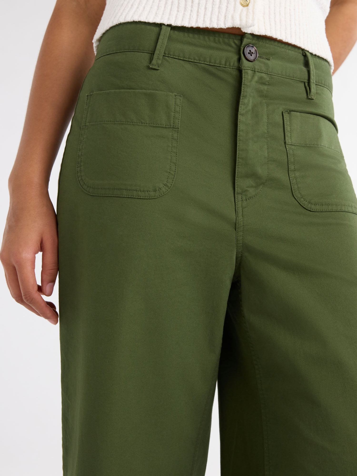 Free Assembly Women's and Women's Plus High Rise Cropped Wide Leg Pants, 26” Inseam, Sizes XS- 4X