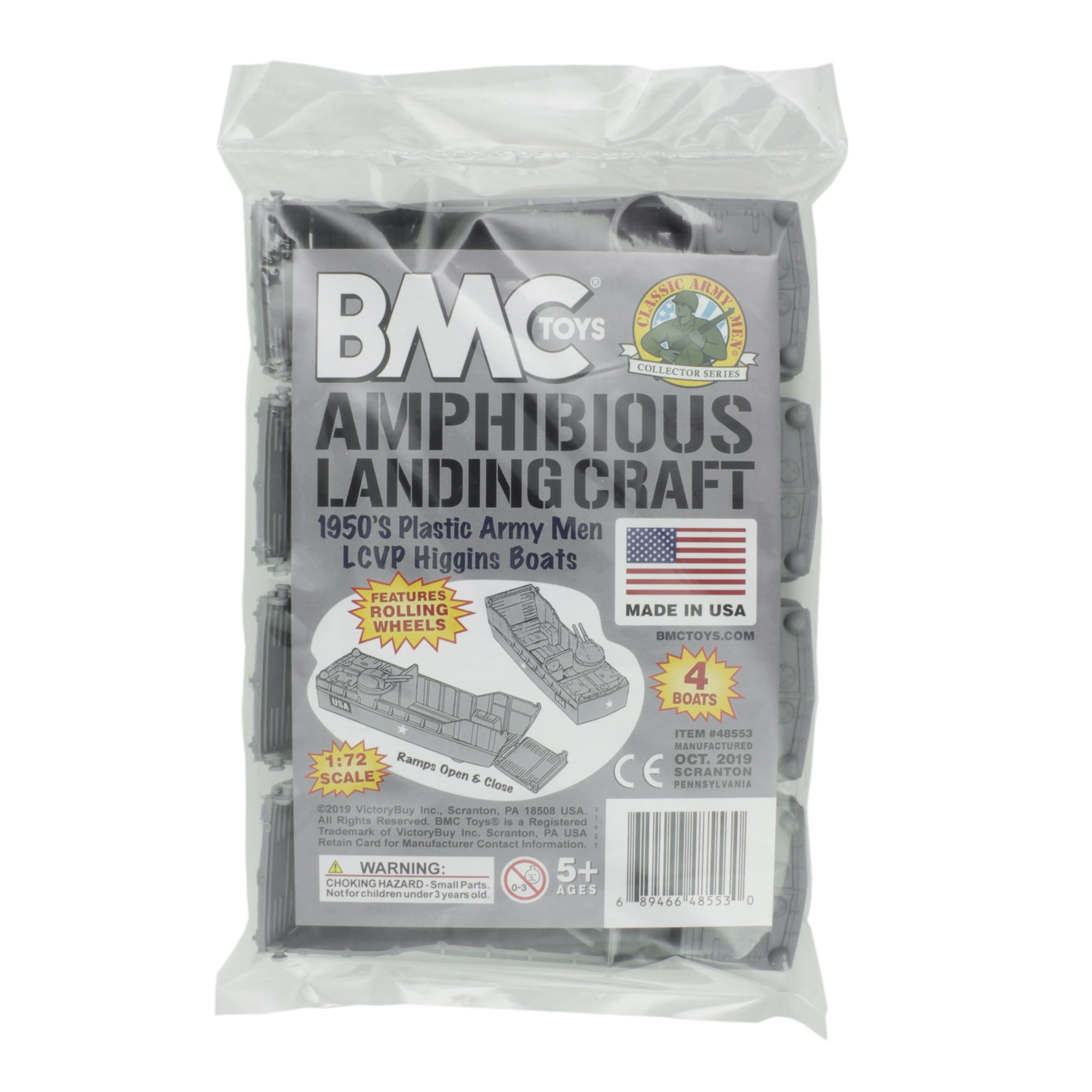 BMC Classic Marx Landing Craft 4pc Blue & Gray Plastic Army Men Vehicles 