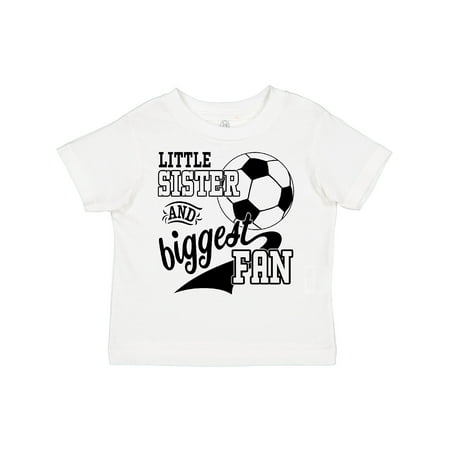 

Inktastic Little Sister and Biggest Fan- Soccer Player Gift Toddler Toddler Girl T-Shirt