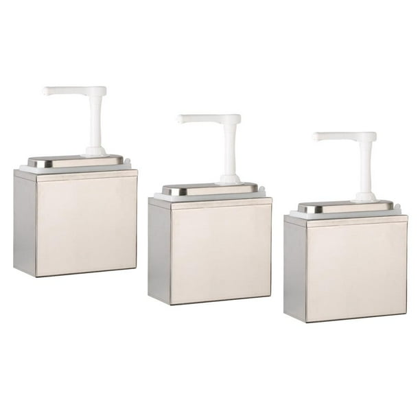 Paquete de 3 botellas dispensadoras de bomba de plástico, jarra de 1 l / 0,26 galones con bomba para salsas, jarabes, jabones y más