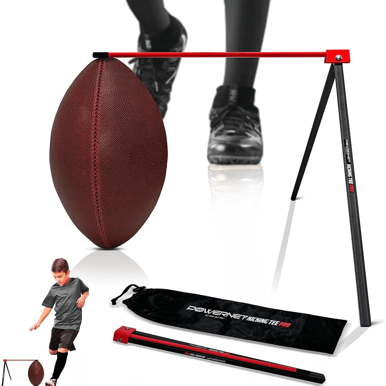 Football Kicking Tee Pro with Carry Bag