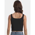 thumbnail image 5 of Women’s Sexy Square Neck Double Lined Seamless Sleeveless Cropped Tank Yoga Crop Basic Tops, 5 of 6