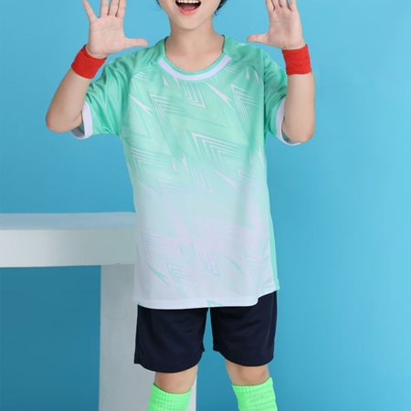 ITSAME Girls Athletic Sets Performance Gradient Print Top and Shorts 2-Piece Quick-Dry Trendy Sportswear Sets Mint Green 6T
