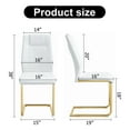 thumbnail image 6 of Noble House Modern Upholstered Dining Chairs, Faux Leather Padded Seat Side Chair, Golden Metal Legs, White, Set of 4, 6 of 8