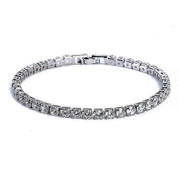 Pulseras de tenis de lujo con circonita cúbica de 4 mm
