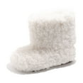 thumbnail image 2 of Fozruso Baby Girls Winter Boots Lined Booties With Ankle Warm Shoes For Toddler Non Soft Sole,Girls Boots Sizes 6.5 Toddler(15-18 Months), 2 of 5