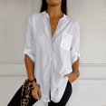 thumbnail image 4 of BYHONG Long Sleeve Shirts for Women Womens Button Down Shirts Plaid Shackets Business Casual Blouse Top White M, 4 of 5
