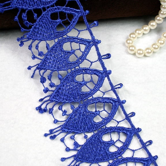 New 3" Embroidered Venice Lace Trim By Yard White Blue Gray Pink Lilac champagne