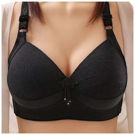 BYHONG Comfortable Seamless Full Coverage Bra for Women Wireless Bras with Soft Support Regular and Plus Size Black 36