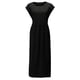 thumbnail image 2 of Vestido informal de lino sin mangas para mujer con bolsillos - Vestido midi de verano holgado con cuello redondo, 2 of 6