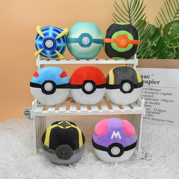 Bola de Pokémon de 4 piezas para niños, muñeco de peluche de Pokémon, monstruo de bolsillo, regalo4PCS BallCN He Qiyong unisex