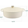 thumbnail image 2 of GJWL Oval 7.5 Quart Enamel Cast-Iron Dutch Oven, Heavy-Duty Pre-Seasoned for Baking, Cooking w/Side Handles – Vanilla Buttercream, 2 of 9