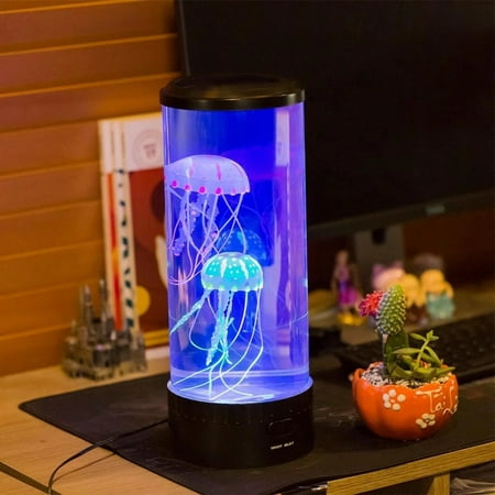 

CheAAlet USB Jellyfish Lamp with Colorful LED Lifelike Animated Jellyfish Night Light Soothing Ocean Ambiance LED Jellyfish Display