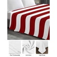thumbnail image 6 of Anchor Red Queen Size Flat Sheet, Wrinkleproof & Fadeproof Cooling Flat Bed Sheet Only, Modern Navy Blue White Striped Nautical Breathable Soft Bedding Top Sheets 90 x 102 Inches, 6 of 8